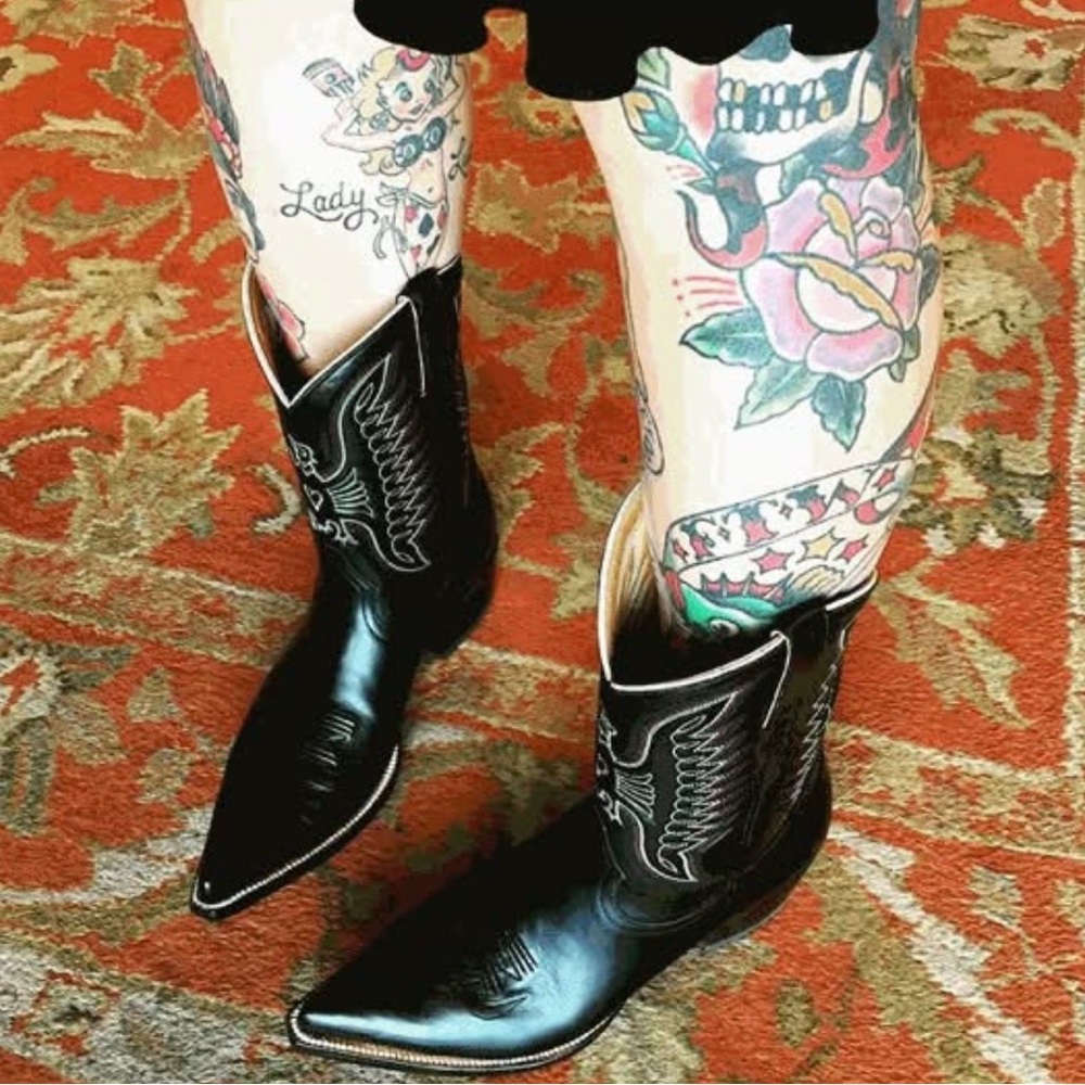 Heritage Boot Co Handmade Black “Jesse Dayton” Cowboy Boots - Women’s 6 - Picture 11 of 13